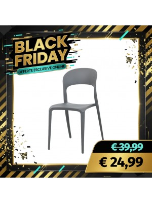 Sedia New Omega in Polipropilene Moderne Design Impilabile (Grigio)