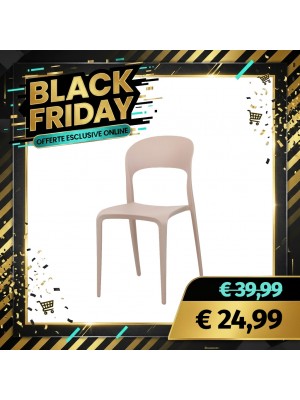 Sedia Omega in Polipropilene Moderne Design Impilabile (Rosa Cipria)