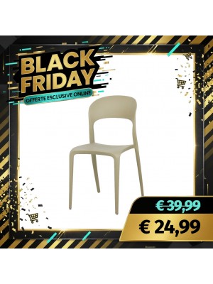 Sedia New Omega in Polipropilene Moderne Design Impilabile (Sabbia)