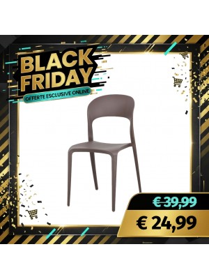 Sedia New Omega in Polipropilene Moderne Design Impilabile (Tortora)