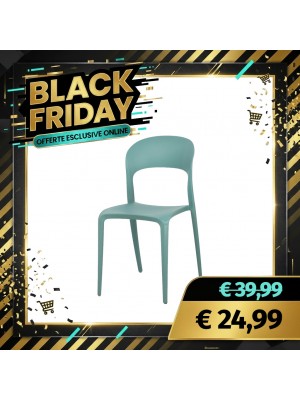 Sedia New Omega in Polipropilene Moderne Design Impilabile (Verde Salvia)