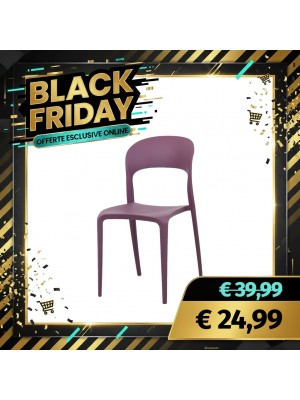 Sedia Omega in Polipropilene Moderne Design Impilabile (Viola)