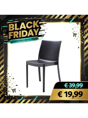 Sedia PERLA in polipropilene design impilabile per esterno Made in Italy (Antracite)