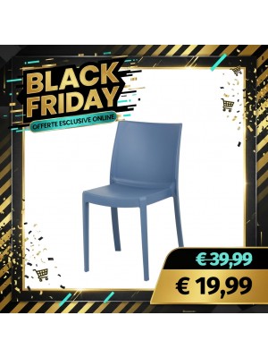 Sedia PERLA in polipropilene design impilabile per esterno Made in Italy (Blu)