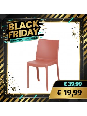 Sedia PERLA in polipropilene design impilabile per esterno Made in Italy (Rosso)