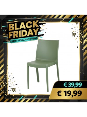 Sedia PERLA in polipropilene design impilabile per esterno Made in Italy (Verde)