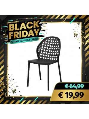 Sedia RIETI senza Braccioli in Polipropilene (Nero)