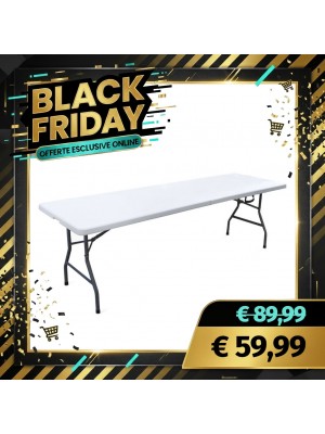 Tavolo Valigetta KATIA Salvaspazio da giardino pieghevole per PIC-Nic Campeggio Buffet Catering (240x70x74 cm)