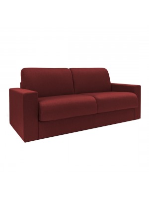 Divano Letto Ribaltone Matrimoniale Imbottito con Braccioli , Materasso 16cm (Bordeaux)