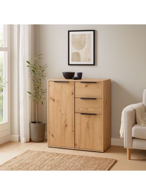 Vista ambientata Mobile Contenitore colore Rovere Artisan 2 ante e 2 cassetto Totò Piccinni