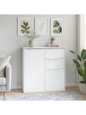 ista ambientata Mobile Contenitore colore Bianco Lucido 2 ante e 2 cassetto Totò Piccinni