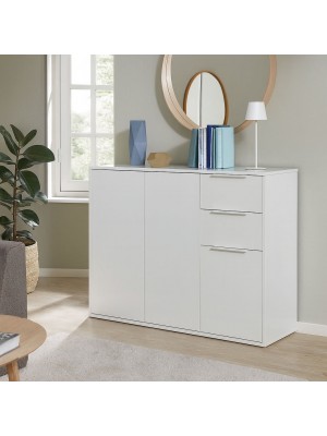 Vista ambientata Mobile Contenitore colore Bianco Lucido 3 ante e 2 cassetti Totò Piccinni