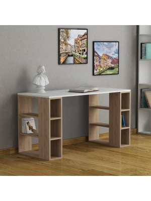 Scrivania da ufficio in legno colore "Naturale/Bianco" modello Cubi Totò Piccinni
