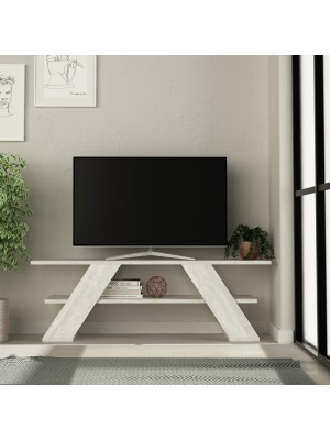 mobile porta tv in legno bianco antico