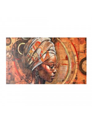 Canvas quadro materico su tela moderno con ritocco pittorico (Donna Africana A)