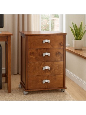 Vista ambientata Carrellino da cucina in Legno colore Ciliegio modello Poker Plus Totò Piccinni