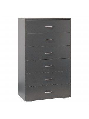 Cassettiera in legno 6 cassetti design moderno colore Grigio Sabbia Totò Piccinni