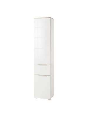 mobile colonna 2 ante 1 cassetto cemento/Bianco laccato modello Orbis Totò Piccinni
