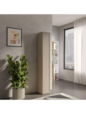 Vista ambientata Colonna multiuso con anta reversibile con cornice colore argilla 28x186h modello modula totò piccinni