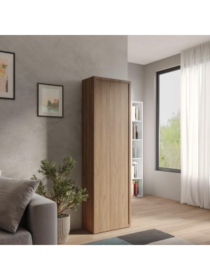 Vista ambientata Colonna multiuso con anta reversibile con cornice colore rovere mercure 55x186h modello Modula Totò Piccinni