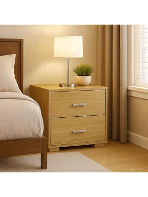 Vista ambientata Comodini per camera da letto in legno colore Frassino con 2 cassetti Totò Piccinni 