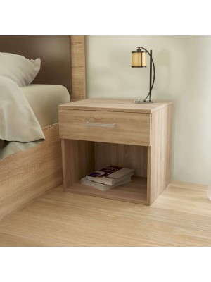 comodino design moderno con un cassetto in legno rovere 