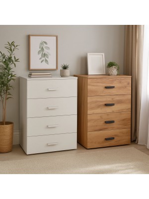 Cassettiere LONDON in Legno con 4 Cassetti comò design moderno ideale per camera e soggiorno