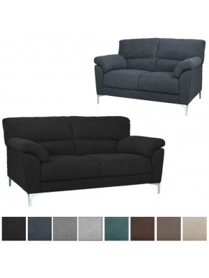 Divani imbottiti moderni 2 e 3 posti in tessuto con piedi in metallo, disponibili in 8 varianti colore tra cui nero, grigio, blu, verde, marrone e beige – modello Giada by Toto Piccinni