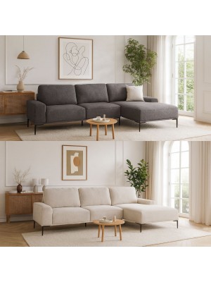 Divani Angolari con penisola in Tessuto con Braccioli  WASHINGTON - Bizzotto