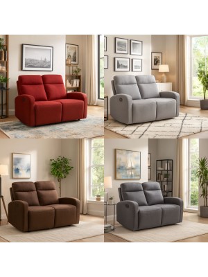 Divani Reclinabili Manuali in Tessuto Relax con poggiapiedi - SHELL