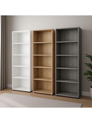 Copertina Libreria in legno rovere artisan vista diagonale
