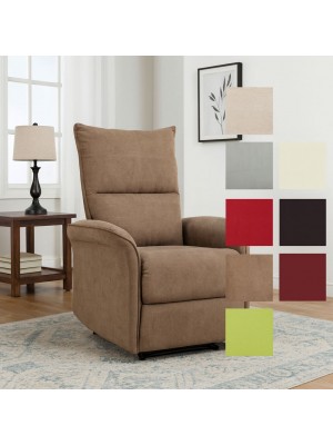 Copertina Poltrona Relax reclinabile manuale con poggiapiedi ecopelle bordeaux modello Lisbona Totò Piccinni