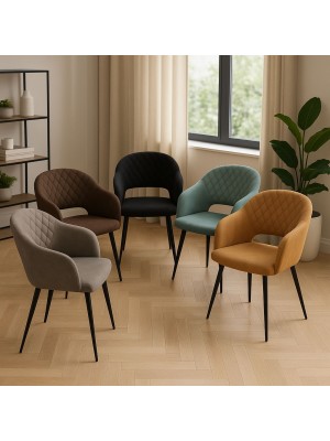Copertina ambientata poltroncina in similpelle imbottita modello Dalia Totò Piccinni