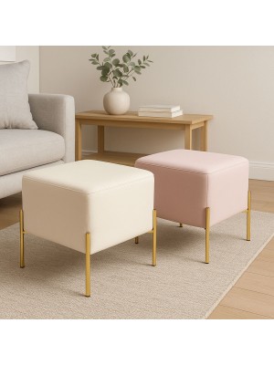 Copertina pouf da interno in velluto con gambe in metallo modello Guilin Totò Piccinni