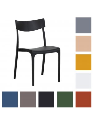 Sedia in polipropilene design impilabile disponibile in diverse colorazioni modello Provence Totò Piccinni