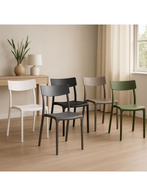 Sedia in polipropilene design impilabile disponibile in diverse colorazioni modello Provence Totò Piccinni