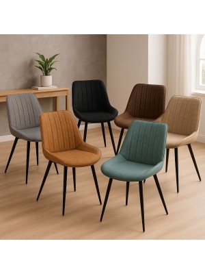 Copertina sedia in similpelle imbottita con gambe in metallo