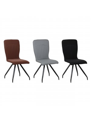 sedia in similpelle con gambe in metallo 3 colorazioni
