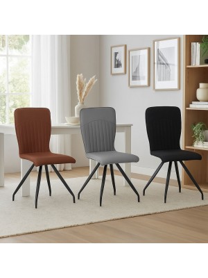 Sedie MINERVA in Similpelle trapuntata imbottita con Gambe in Metallo