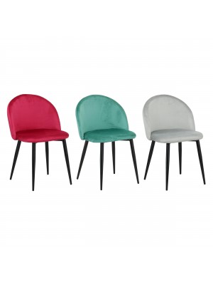 poltroncina in velluto con gambe in metallo 3 colorazioni 