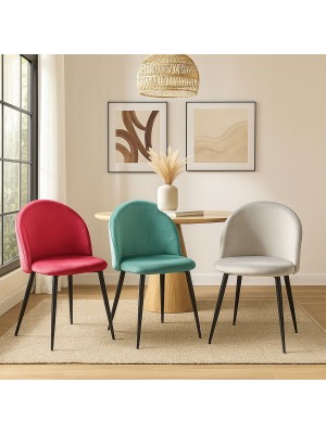 Poltroncine OLIMPIA in Velluto con Gambe in Metallo