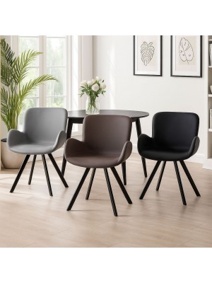 Poltroncine Sedie GIOVE in Similpelle imbottita con Gambe in Metallo