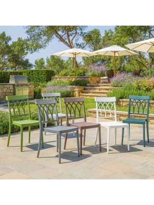 Sedie CASTLE in Polipropilene in Fibra di Vetro Design Impilabile