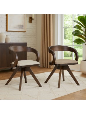 Poltroncina Sedia ADDA girevole completamente in pregiato legno massello durevole