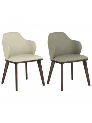 poltroncina in similpelle imbottita con gambe in legno 2 colorazioni
