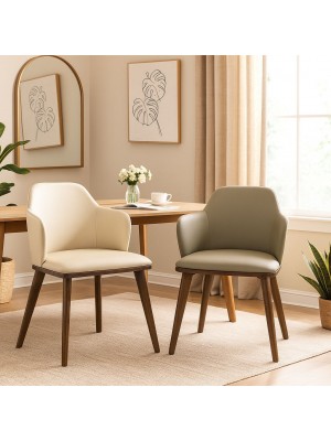 Poltroncine BRENTA in Similpelle imbottita con Struttura e Gambe in Legno massello pregiato