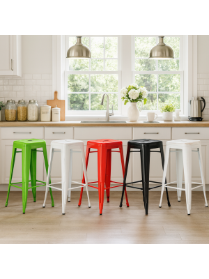 Sgabelli Industry in Metallo Design Industriale per Bar 