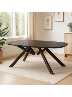 Tavolo moderno LIPARI in pregiato legno massello noce scuro