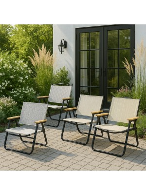 Sedie Sdraio CARLOS spiaggina mare con Struttura Alluminio Braccioli in Legno e tessuto Oxford