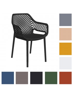sedia aria con braccioli in polipropilene design impilabile 